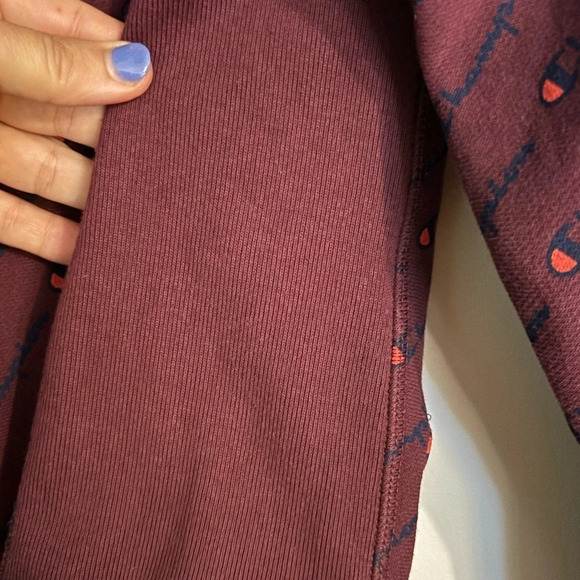 Vintage 90s Champion All over Logo Reverse Weave Hoodie Sz Med Labels attached - Picture 4 of 8